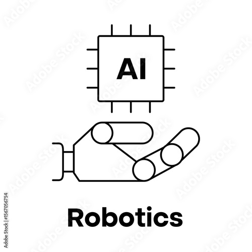 Robotics and AI for the Future of Automation Icon with editable stroke
