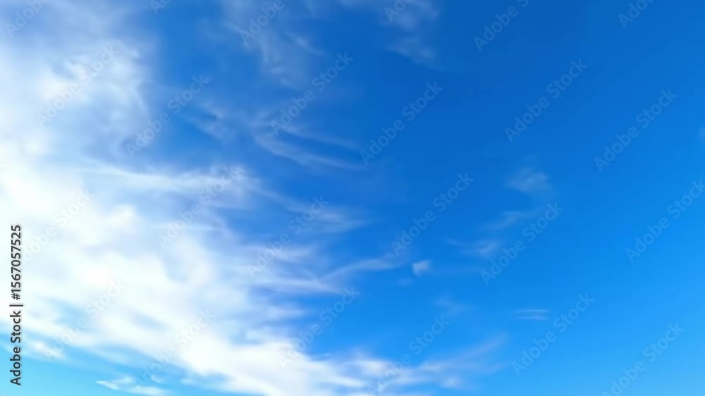 AI-generated illustration of a clear blue sky with white clouds moving along with the wind AI-generated illustration of a clear blue sky with white clouds moving along with the wind
