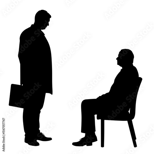 Business meeting silhouettes, negotiation or discussion concept
