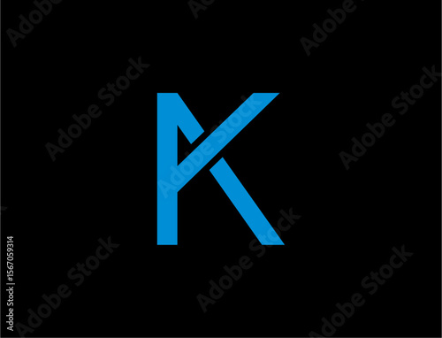 Simple pk monogram logo