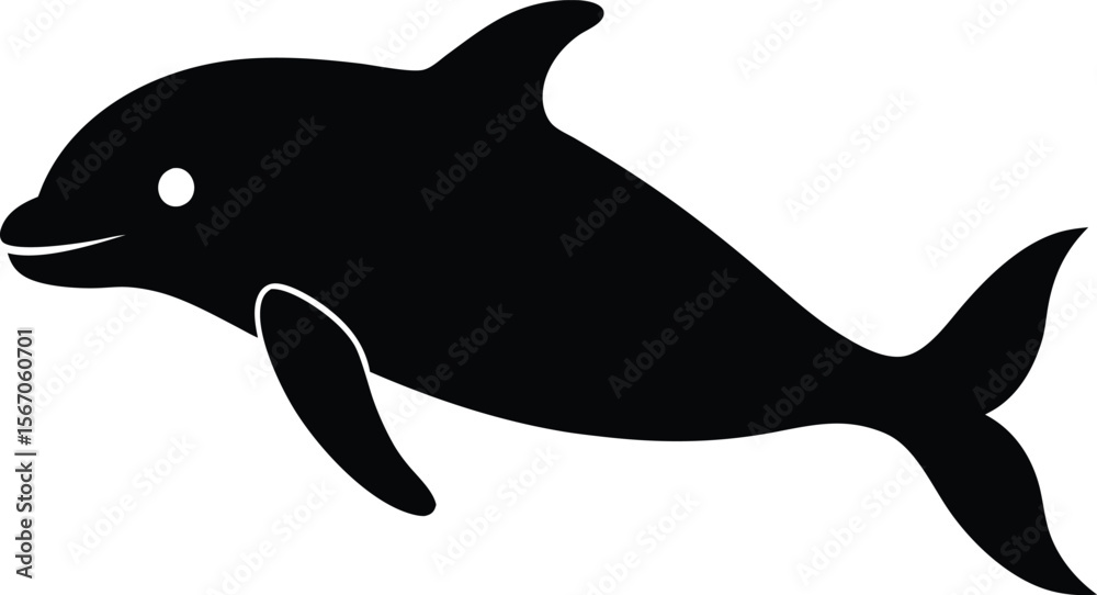 Fototapeta premium beluga whale icon silhouette on white background (1).eps