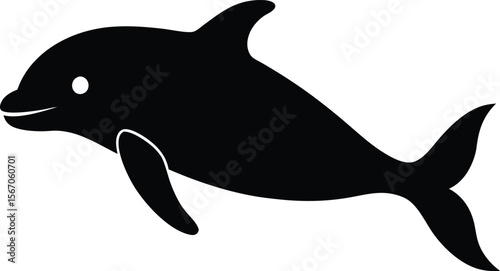 beluga whale icon silhouette on white background (1).eps
