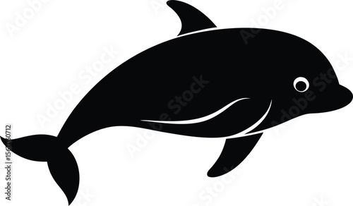 beluga whale icon silhouette on white background (2).eps