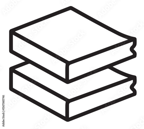 A black and white vector outline image depicts two rectangular, flat objects stacked, with a jagged edge on one side, possibly representing wood, paper, or construction material.