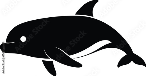 beluga whale icon silhouette on white background (3).eps