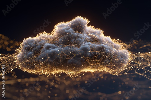Illuminated cloud formation digital art abstract environment atmospheric perspective fantasy concept for modern design