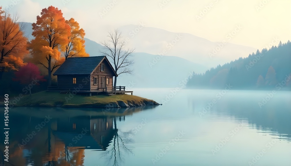 Fototapeta premium house on the river