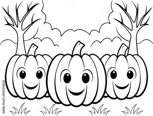 cute jack o  lantern parade  add grass and a tree  (1).eps
