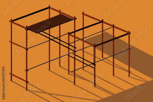 3d render of a building construction