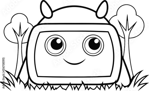 cute monster watching tv  add grass and a tree  co (1).eps