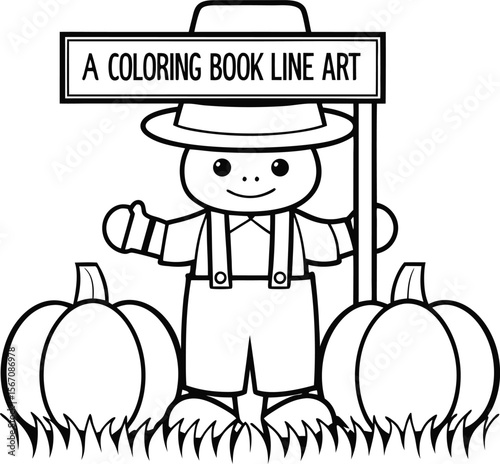 cute scarecrow in pumpkin field  add grass and a t (1).eps