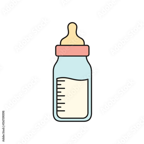 A minimalist baby bottle vector icon