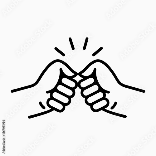 Two Hands Performing a Fist Bump Symbolizing Friendship and Connection for Social Media, Blogs, and Communication Awareness  