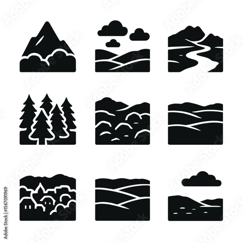 Icon Sets Collection. Solid, filled icon set of chip technology: quantum chip, silicon wafer, photonic chip, microprocessor,