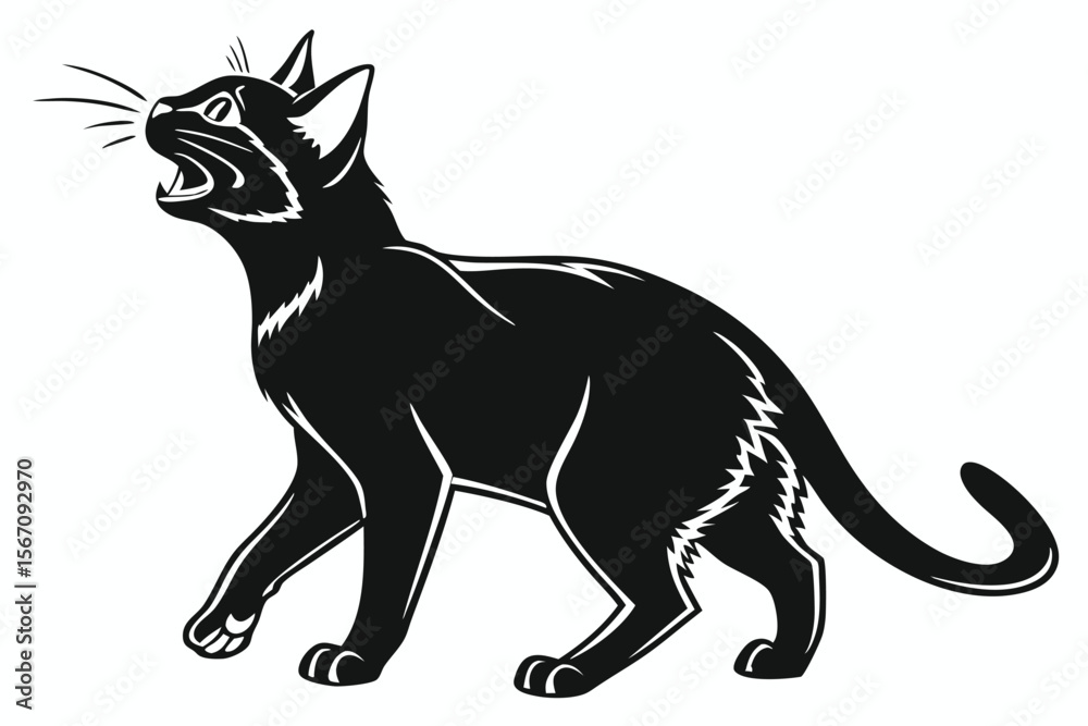 Obraz premium Stylized Black Cat Illustration Silhouette Vector Image