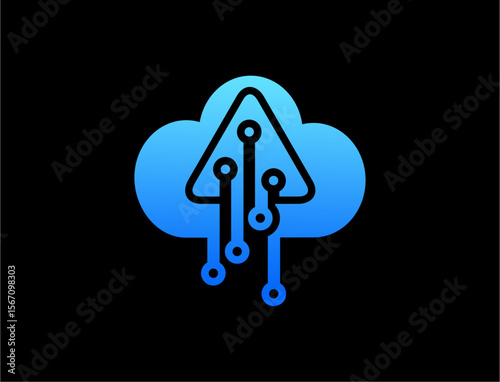 Cloud computing technology icon graphic