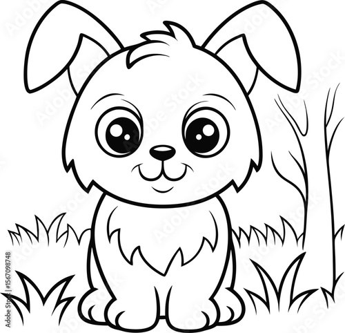 cute zombie dog wagging tail  add grass and a tree.eps