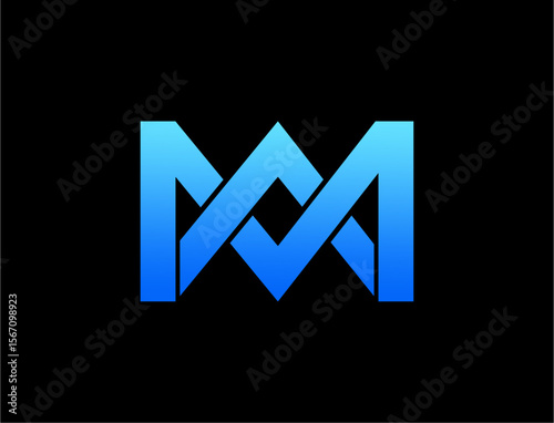 Abstract blue geometric logo design