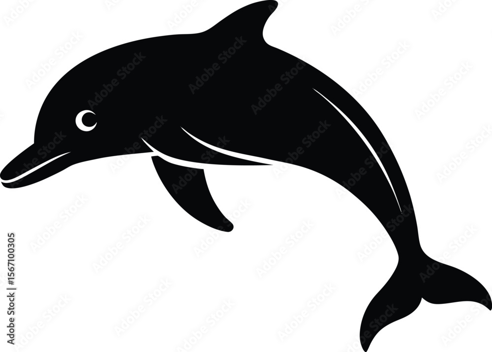 Fototapeta premium dolphin icon silhouette on white background.eps