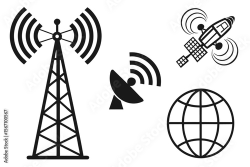 telecommunication-infrastructure---black-icons-