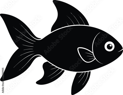 goldfish icon silhouette on white background (1).eps