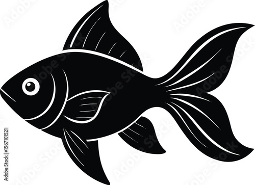 goldfish icon silhouette on white background.eps