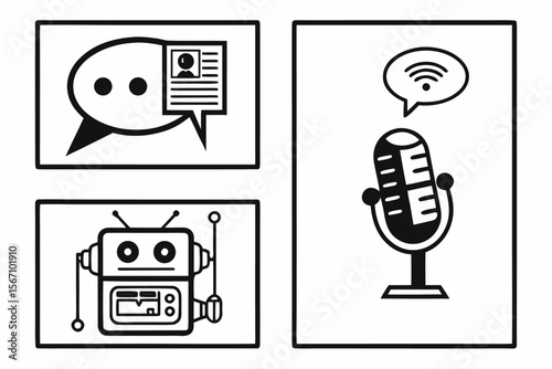 ai-chatbot-interface-elements---black-icons-