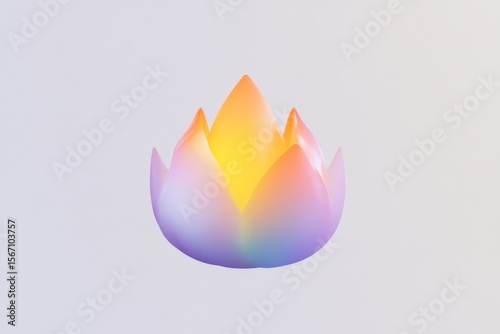 Glowing gradient lotus icon symbolizing mindfulness and meditation