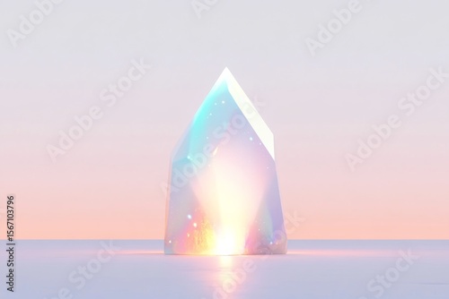 Glowing crystal icon for mindfulness and meditation practices