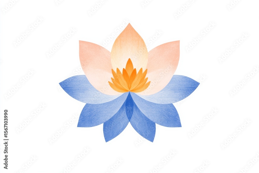 Fototapeta premium Tranquil lotus flower icon for mindfulness and meditation design