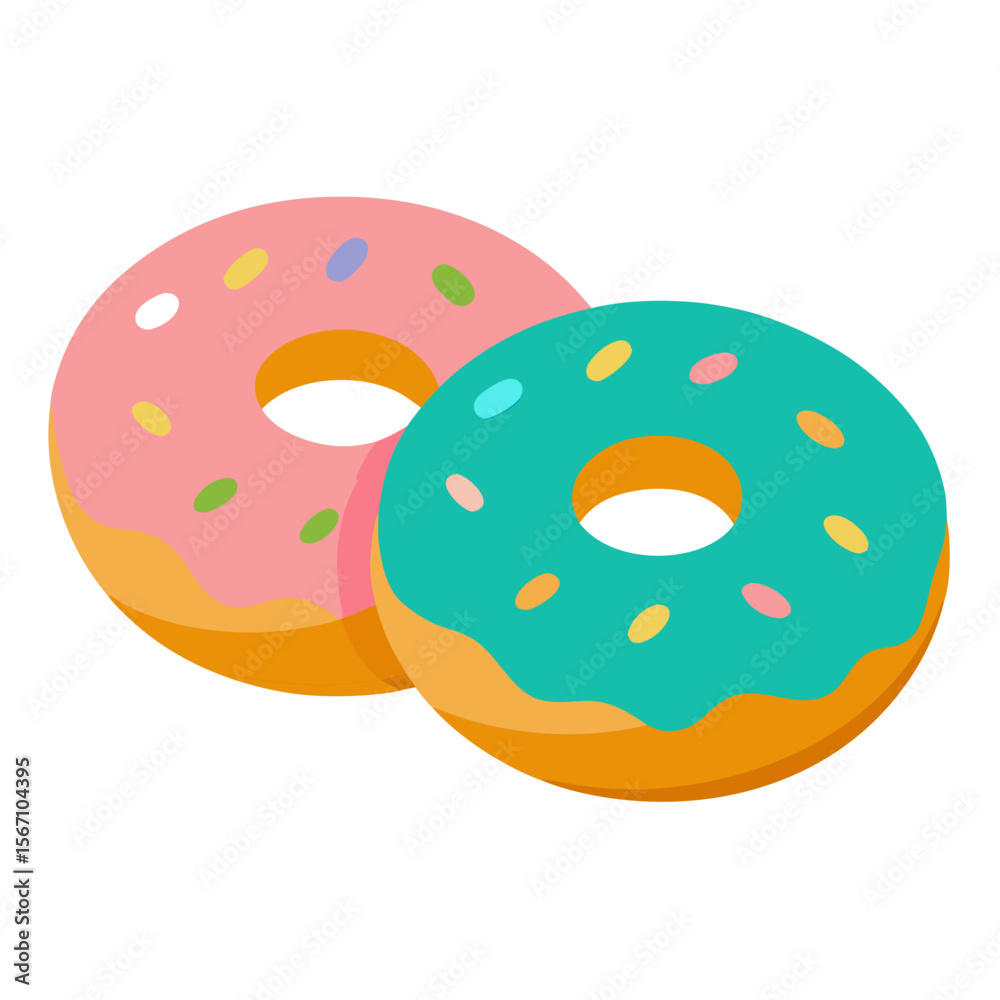 Fototapeta premium colorful donuts isolated on white