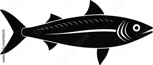 mackerel fish icon silhouette on white background (1).eps