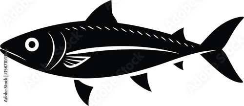 mackerel fish icon silhouette on white background (2).eps