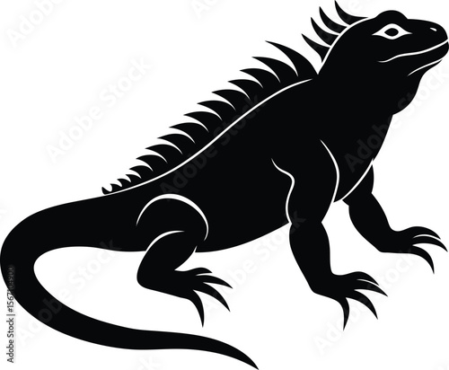 marine iguana icon silhouette on white background (2).eps