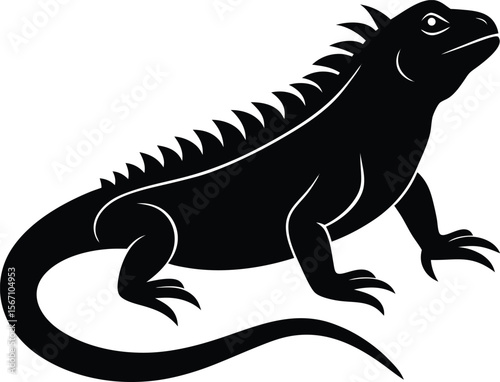 marine iguana icon silhouette on white background (3).eps
