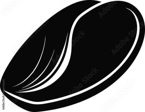 mussel icon silhouette on white background (3).eps