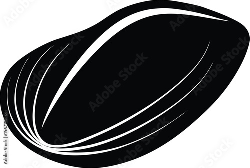 mussel icon silhouette on white background.eps