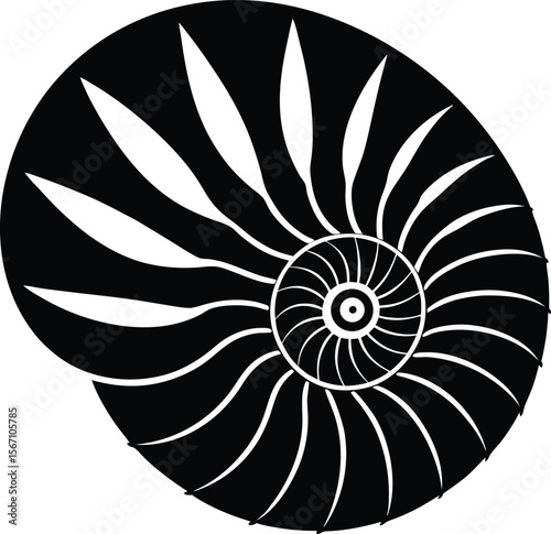 nautilus shell icon silhouette on white background (3).eps