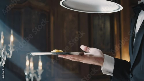 Waiter with a butler's tray.