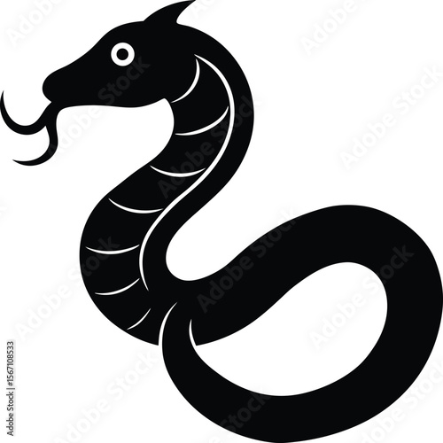 sea snake icon silhouette on white background (3).eps