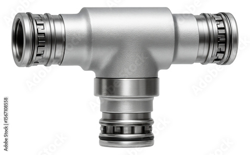 A quick-release aluminum tee fitting for temporary setups in public park irrigation systems.