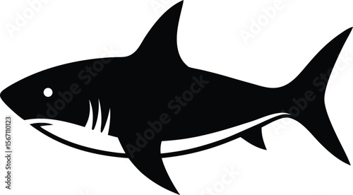 shark icon silhouette on white background (1).eps