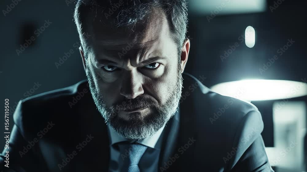 Focused Financial Analyst Deep in Thought Late Night