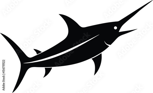 swordfish icon silhouette on white background (2).eps