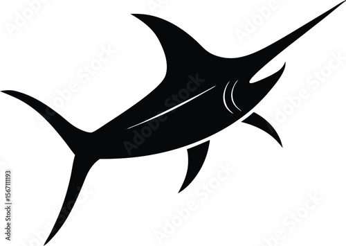 swordfish icon silhouette on white background.eps