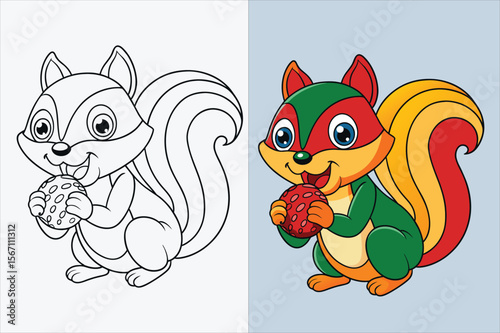 illustration of a skunk walking coloring page 