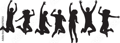 vector illustration of Jumping / dancing people