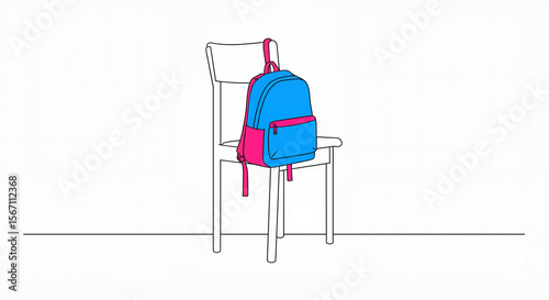 Backpack on chair. Simple and clear vector icon for travel. Vector icon style