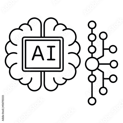 Brain artificial intelligence network diagram vector
