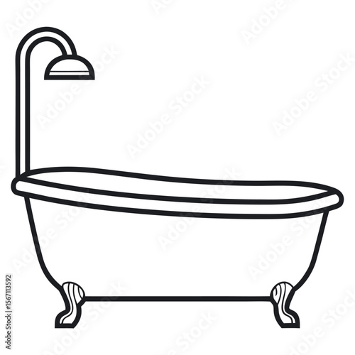Clawfoot bathtub with shower head bathroom vintage